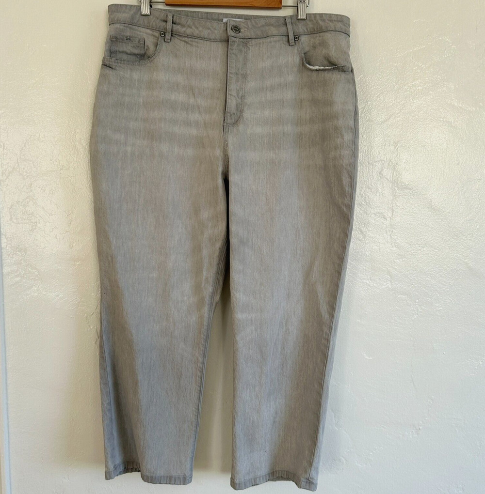 LOFT Crop Jeans Made and Loved High-Waist Gray Women's Size 18 / 34"